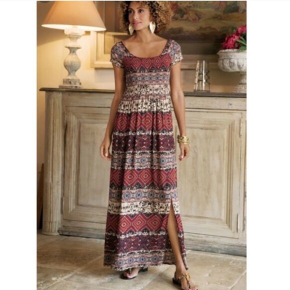 𝅺SOFT surroundings Sz XSm macelo maxi dress bohemian - Picture 1 of 6